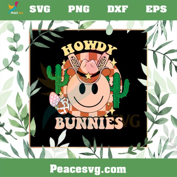 Howdy Bunny Retro Western Easter Day SVG Graphic Designs Files