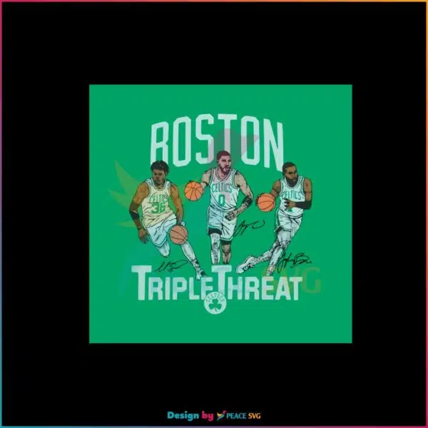 Celtics Triple Threat Smart Tatum Brown SVG Cutting Files