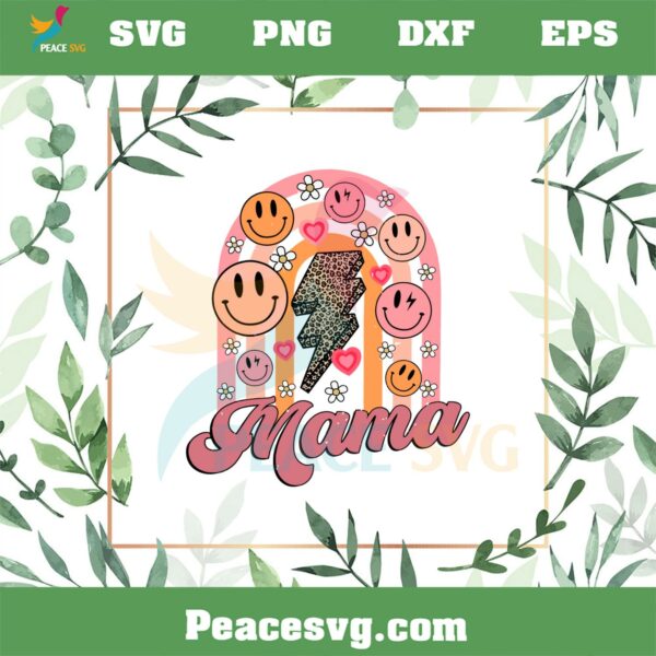 Groovy Mama Smiley Face Floral Mother’s Day SVG Cutting Files