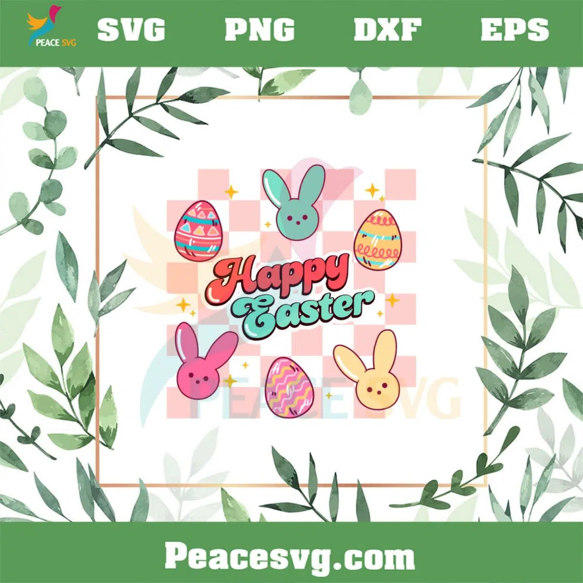 Happy Easter Easter Egg Bunny SVG Files Silhouette DIY Craft