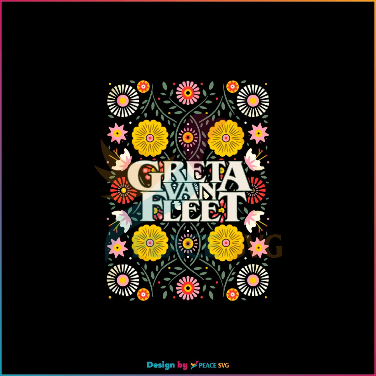 Greta Van Fleet Floral Dream In Gold Tour 2023 SVG Cutting Files
