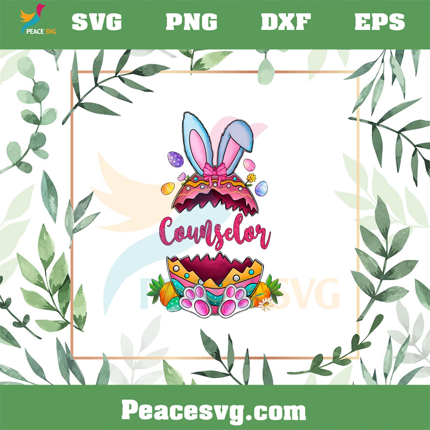 Counselor Easter Egg Bunny Eat PNG Sublimation Designs