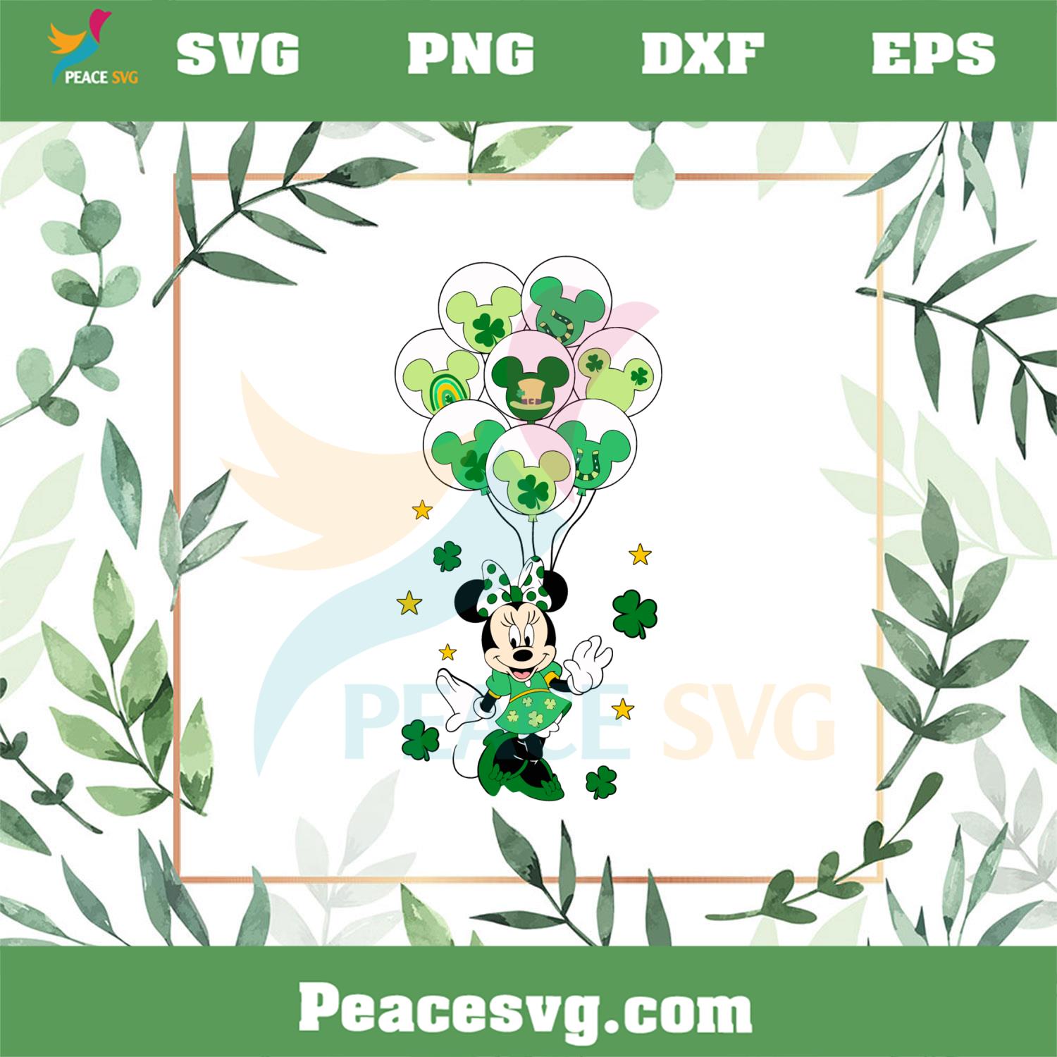 Minnie Mouse St Patrick’s Day Shamrock Balloons SVG Cutting Files