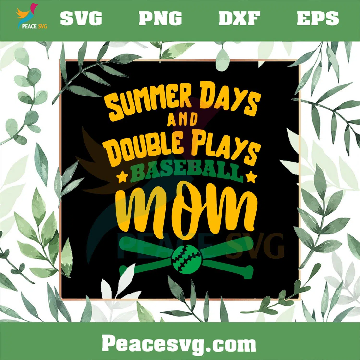Baseball Mom Summer Days and Double Plays SVG Cutting Files
