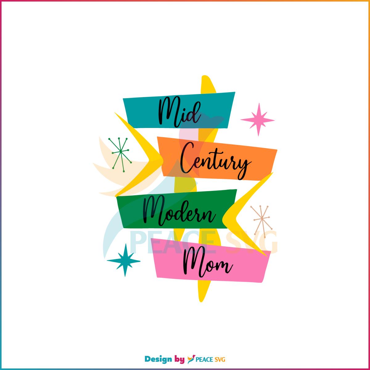 Mid Century Modern Mom Mother’s Day SVG Cutting Files