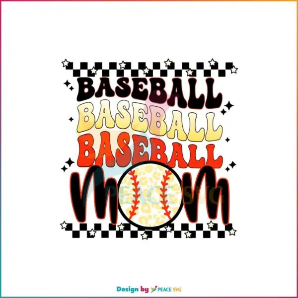 Retro Leopard Baseball Mom Best SVG Cutting Digital Files
