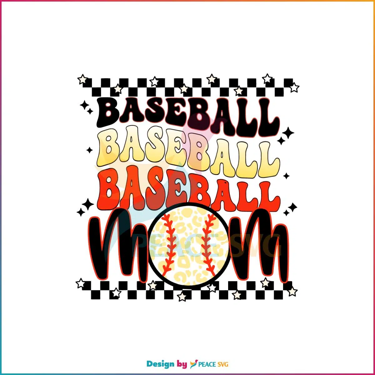 Retro Leopard Baseball Mom Best SVG Cutting Digital Files