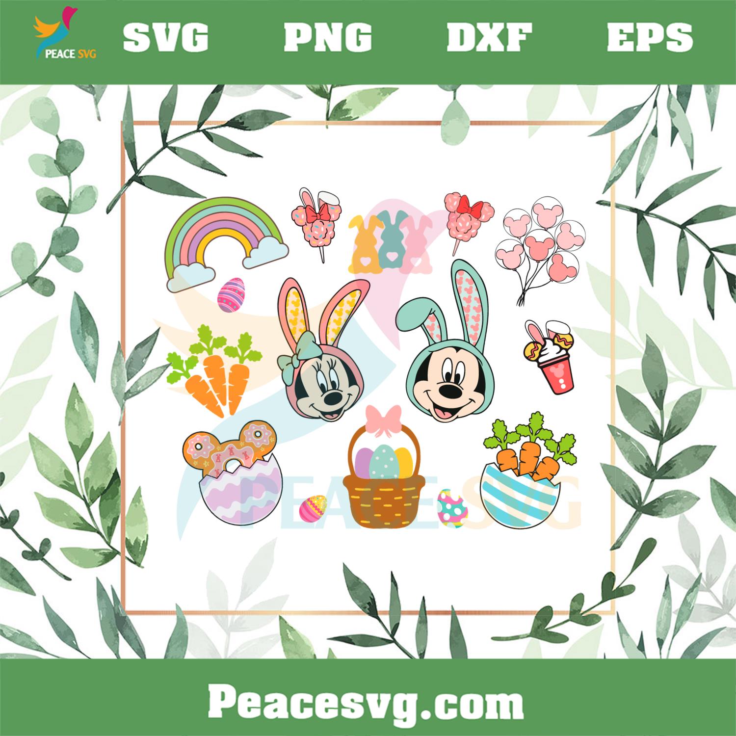 Happy Easter Mickey And Friend Bunny Ear SVG Cutting Files