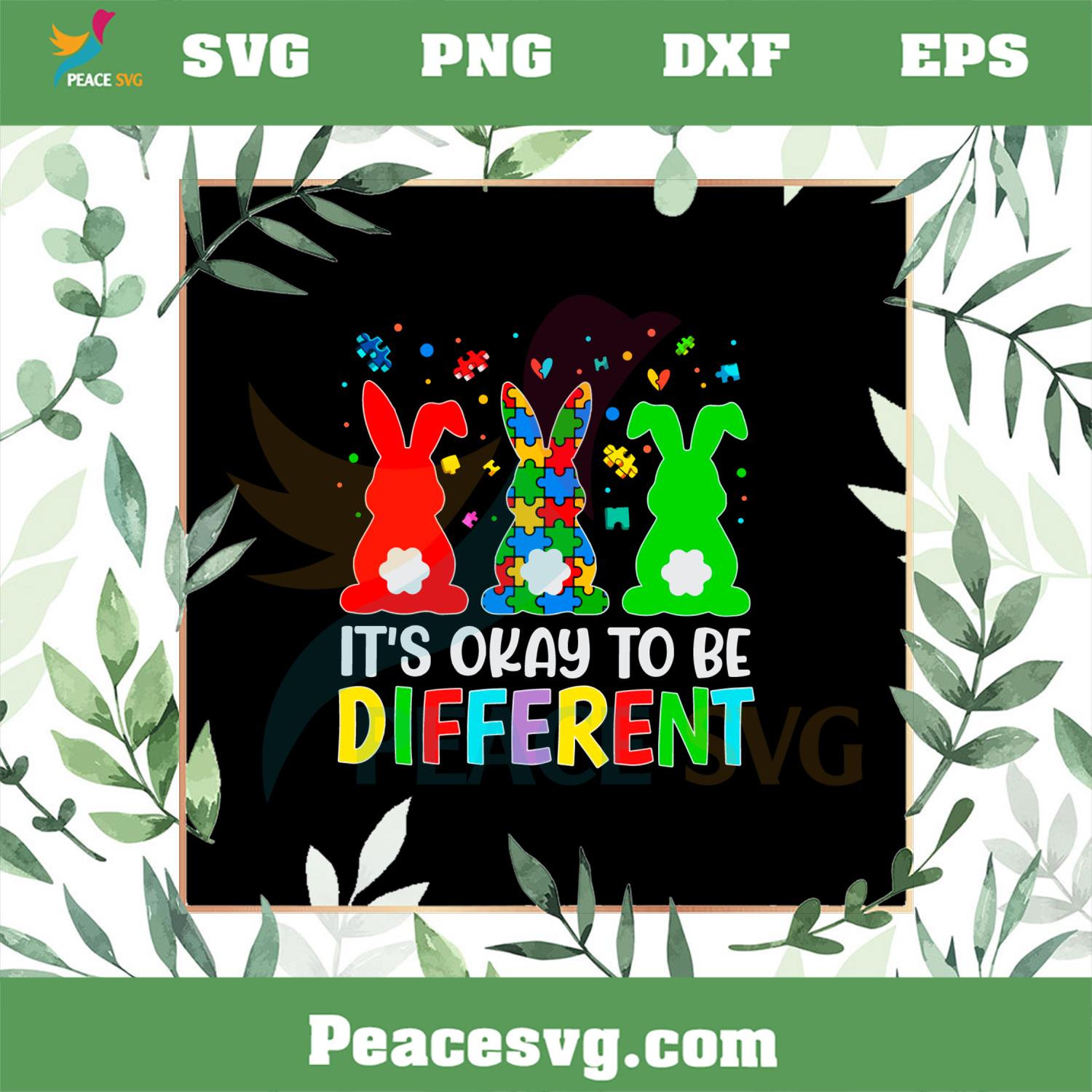 Happy Easter It’s Ok to Be Different SVG Autism Puzzle Bunny SVG