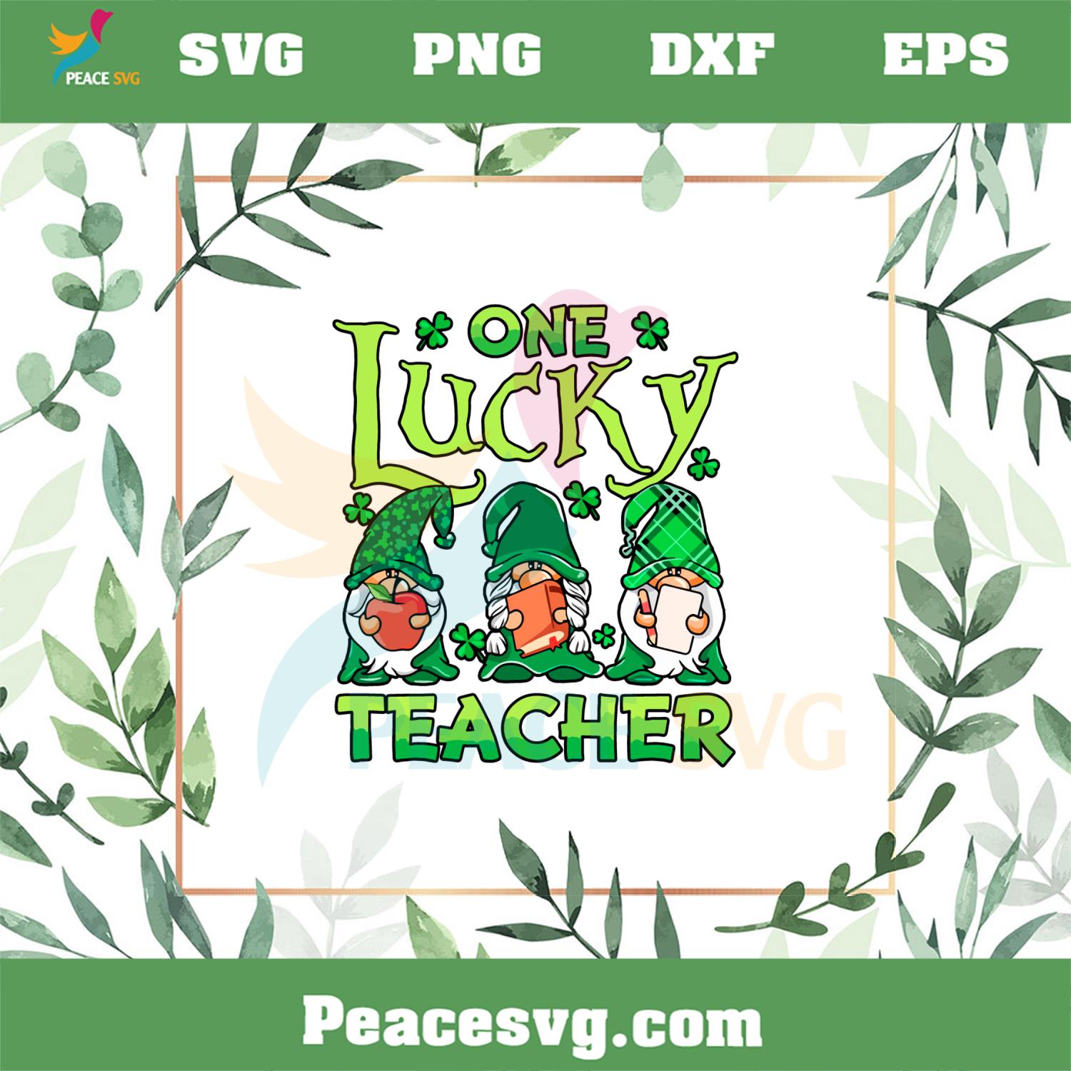 One Lucky Teacher Irish Gnomes St Patrick’s Day SVG Cutting Files