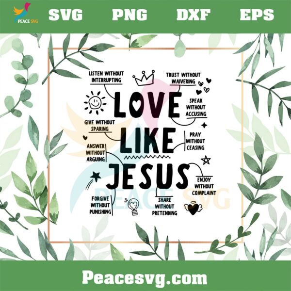 Love Like Jesus Christian Quote Dear Person Behind Me SVG Cutting Files