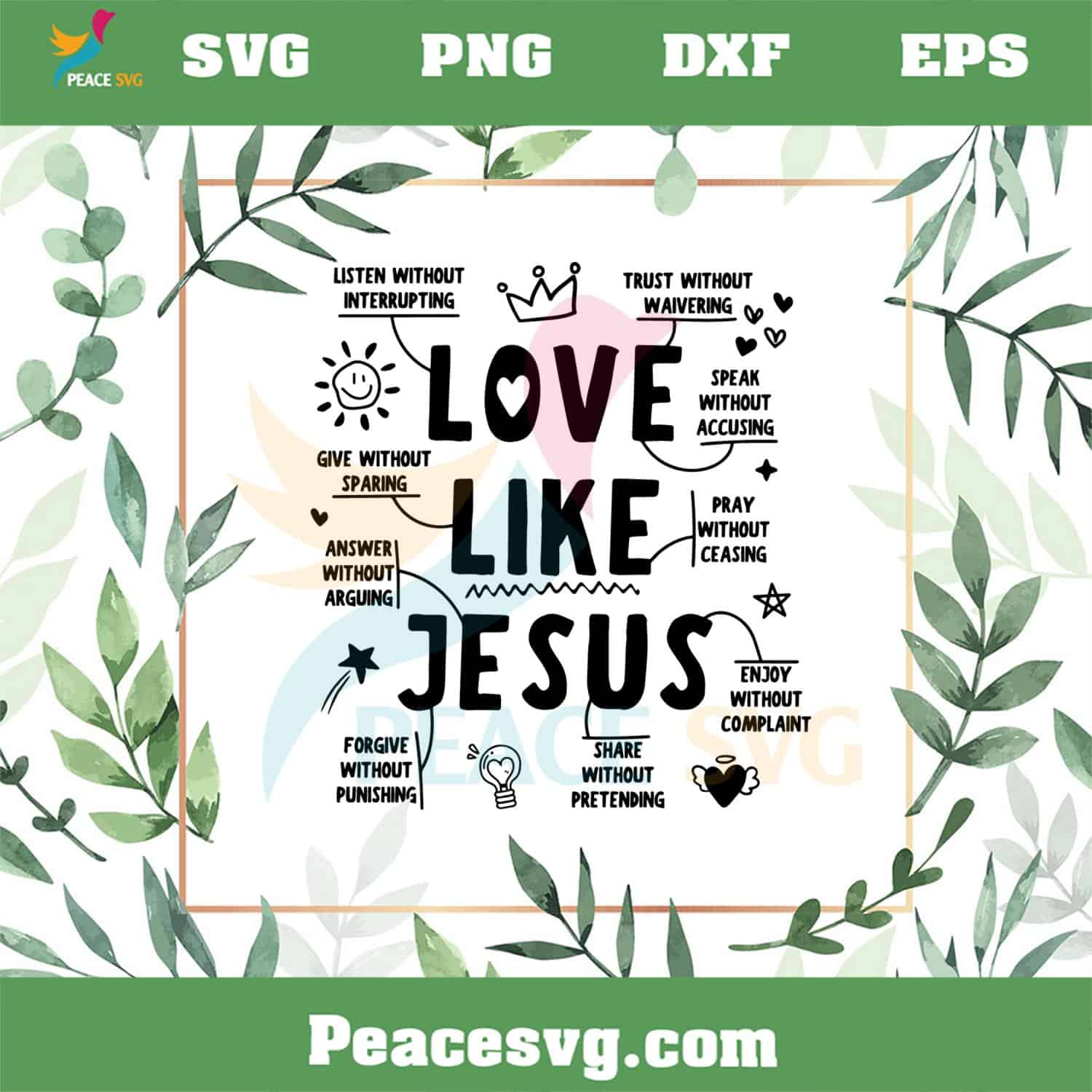 Love Like Jesus Christian Quote Dear Person Behind Me SVG Cutting Files