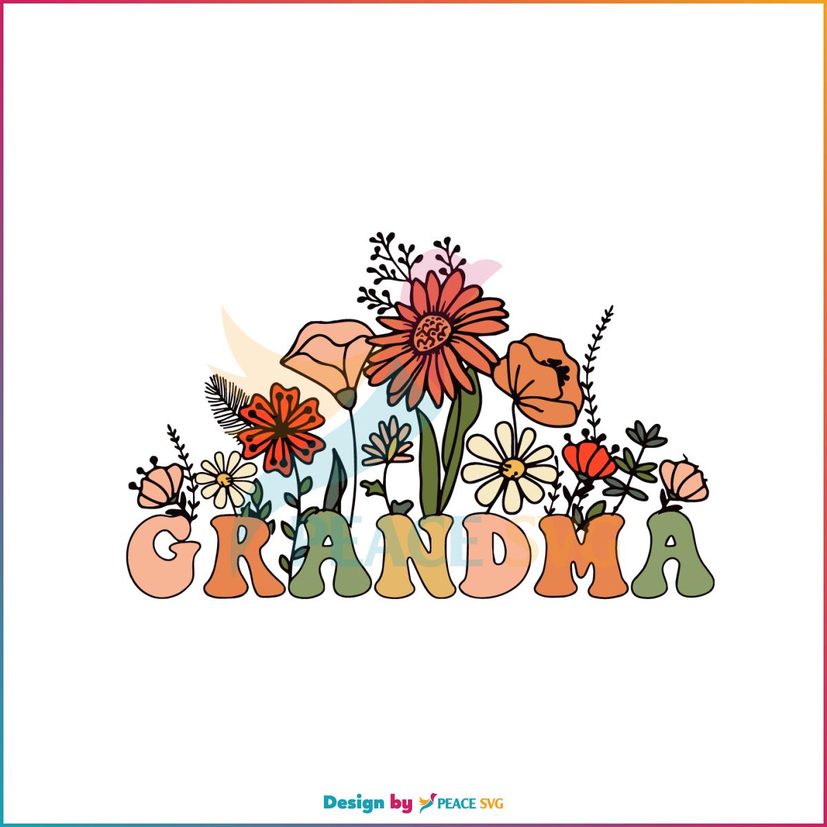 Wildflowers Grandma Mothers Day Flower SVG Cutting Files