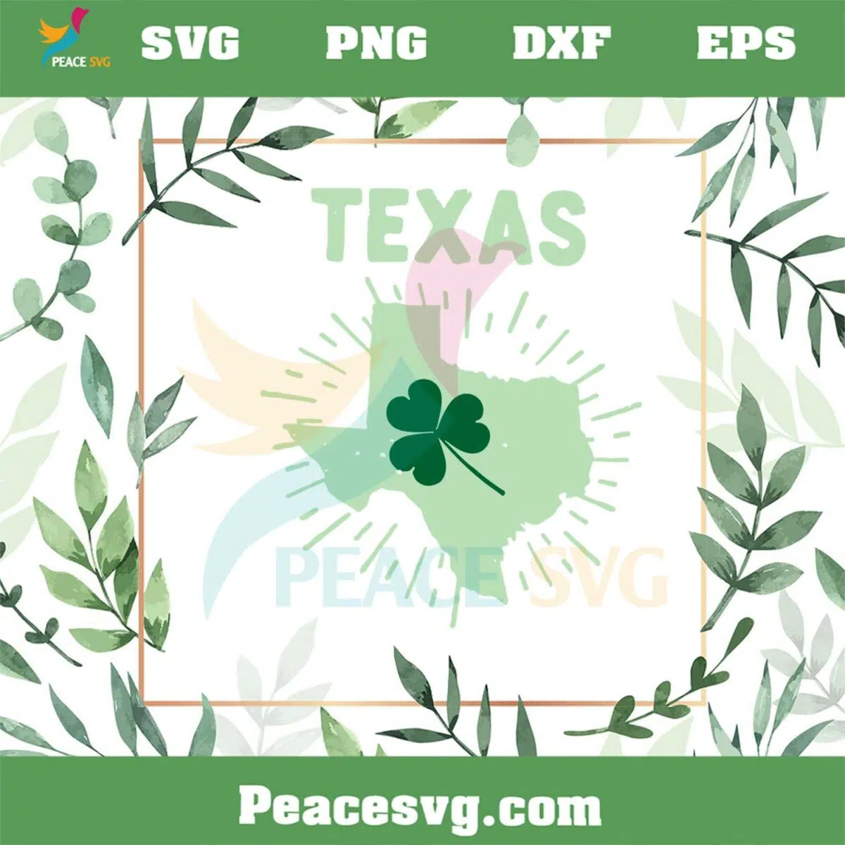 St Patrick’s Day Texas Shamrock SVG For Cricut Sublimation Files