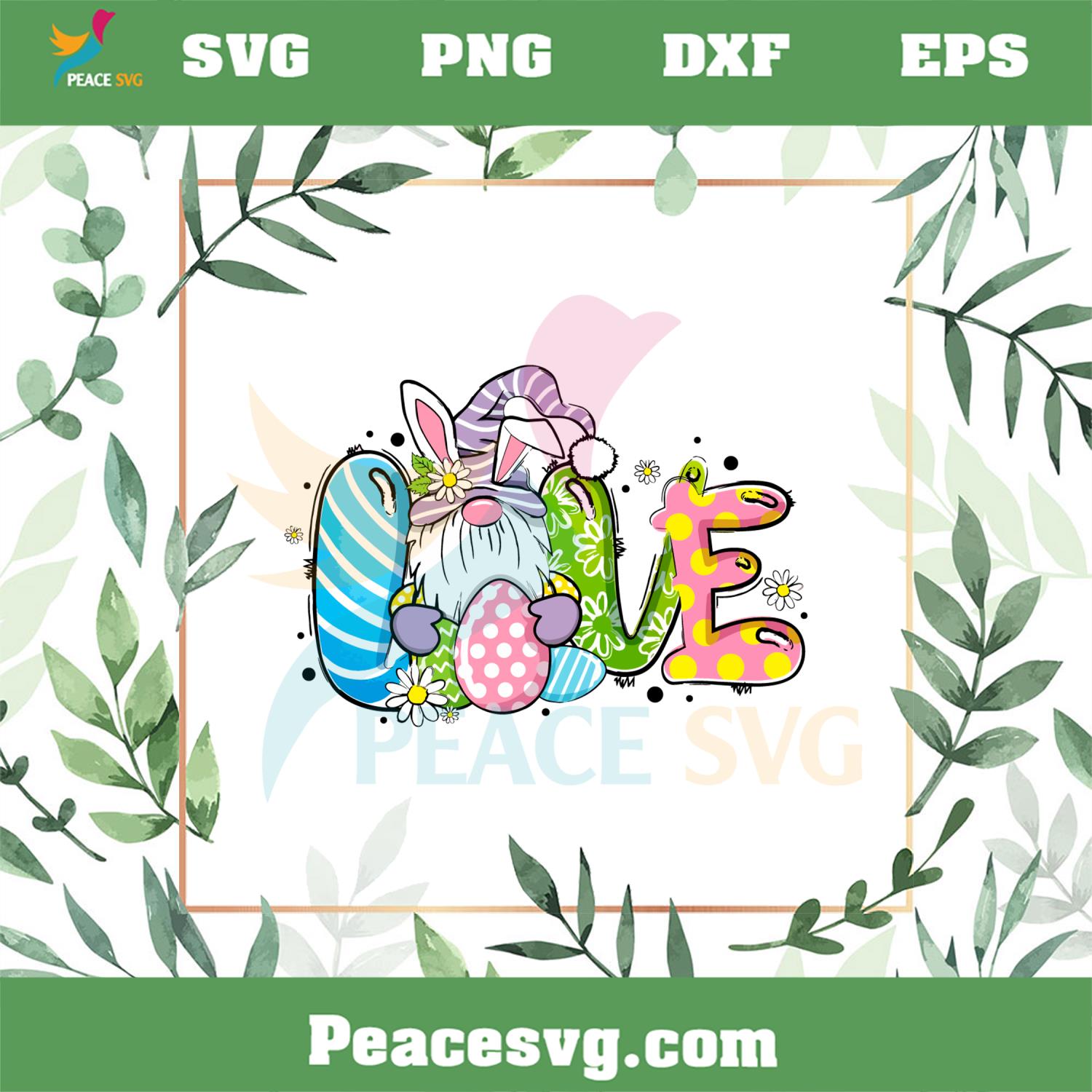 Love Easter Flower Gnome SVG Files for Cricut Sublimation Files