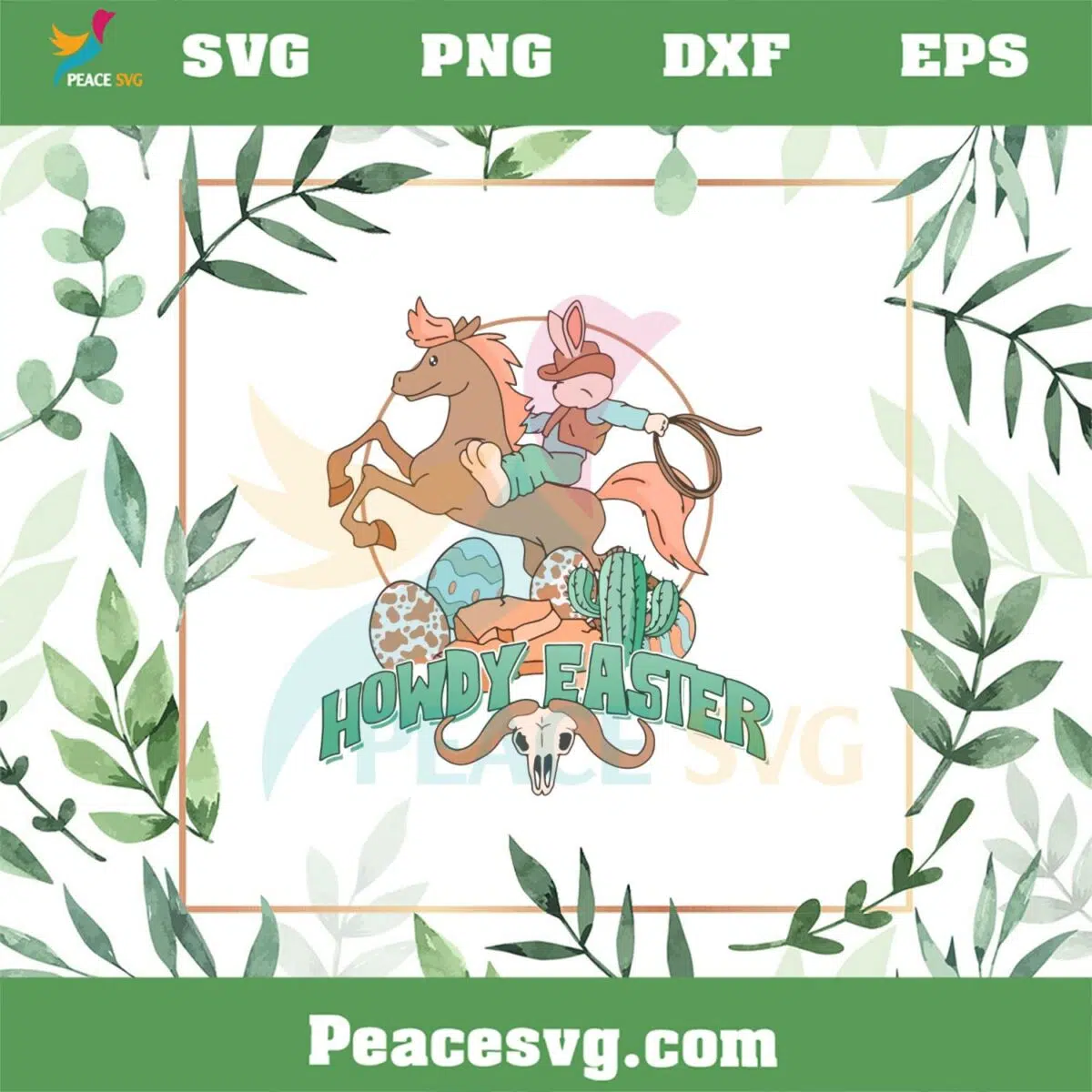 Howdy Easter Bunny cowboy Western Cowboy Easter Egg Svg Cutting Files