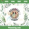 Baseball Vibes Smiley Face SVG For Cricut Sublimation Files