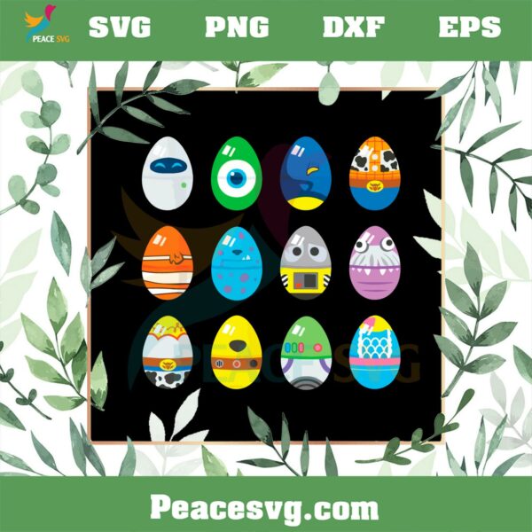 Pixar Classic Character Easter Eggs SVG Funny Easter Cartoon Svg