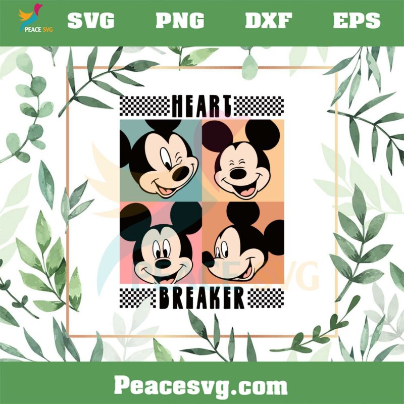 Heartbreaker Valentine’s Day Mickey Mouse Svg Cutting Files