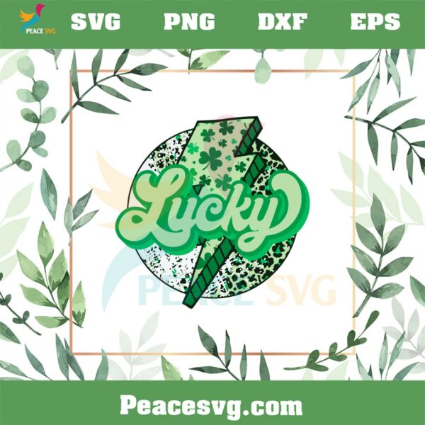 Leopard Lucky Shamrock Lightning SVG Graphic Designs Files