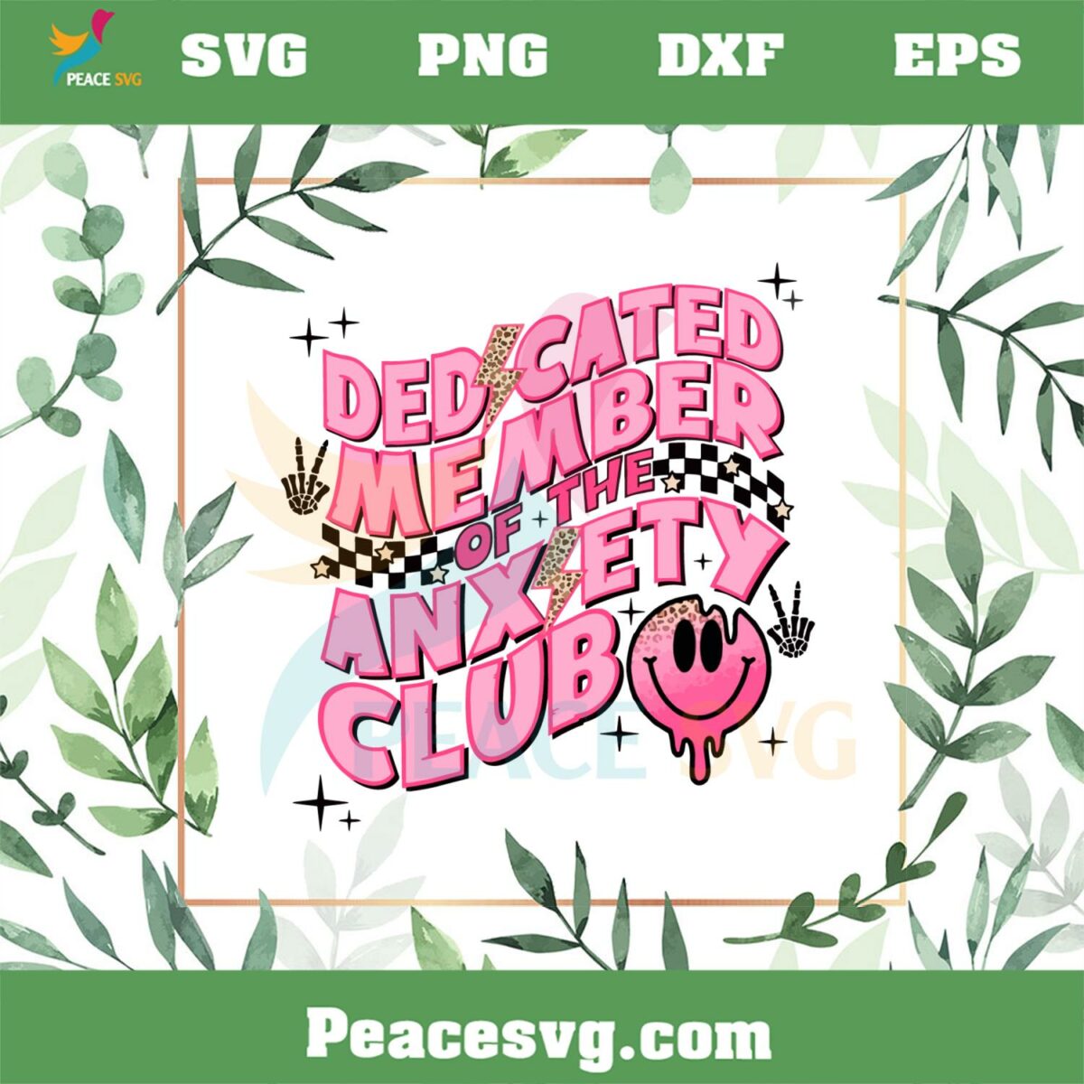 Retro Dedicated Member Anxiety Club Best Design Svg Digital Files