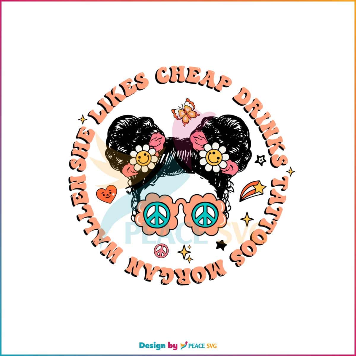 Retro Grovy Morgan Wallen Fan girl SVG Cheap Drinks Tattoos Morgan Wallen SVG