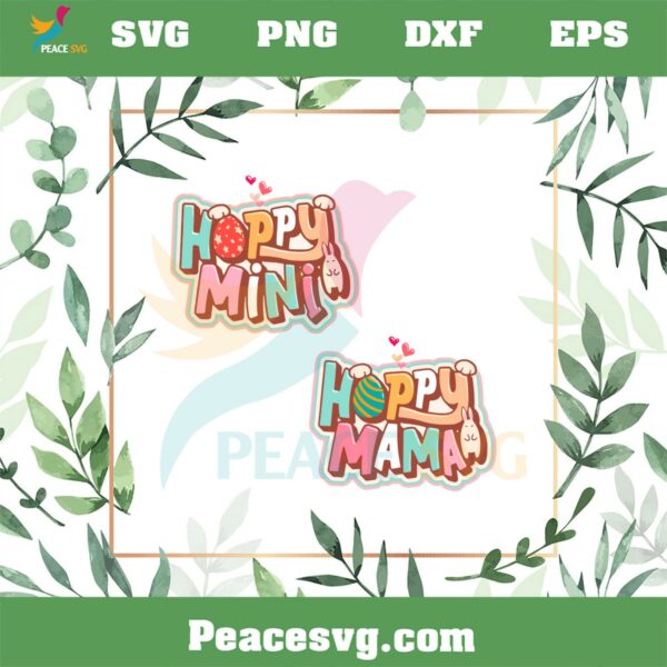 Easter Happy Mama And Mini Bunny SVG Graphic Designs Files