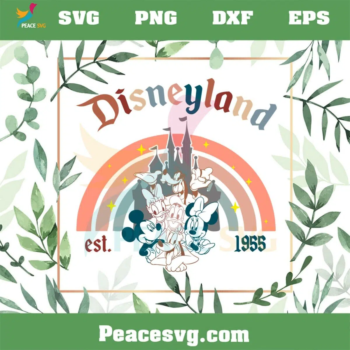 Vintage Rainbow Disneyland Svg For Cricut Sublimation Files