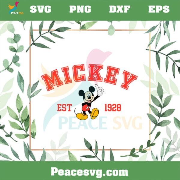 Vintage Disney Mickey Mouse Est 1928 SVG Cutting Files