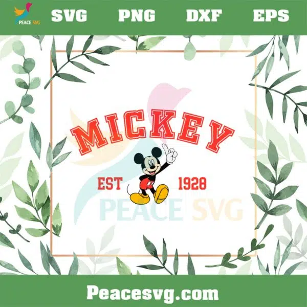 Vintage Disney Mickey Mouse Est 1928 SVG Cutting Files