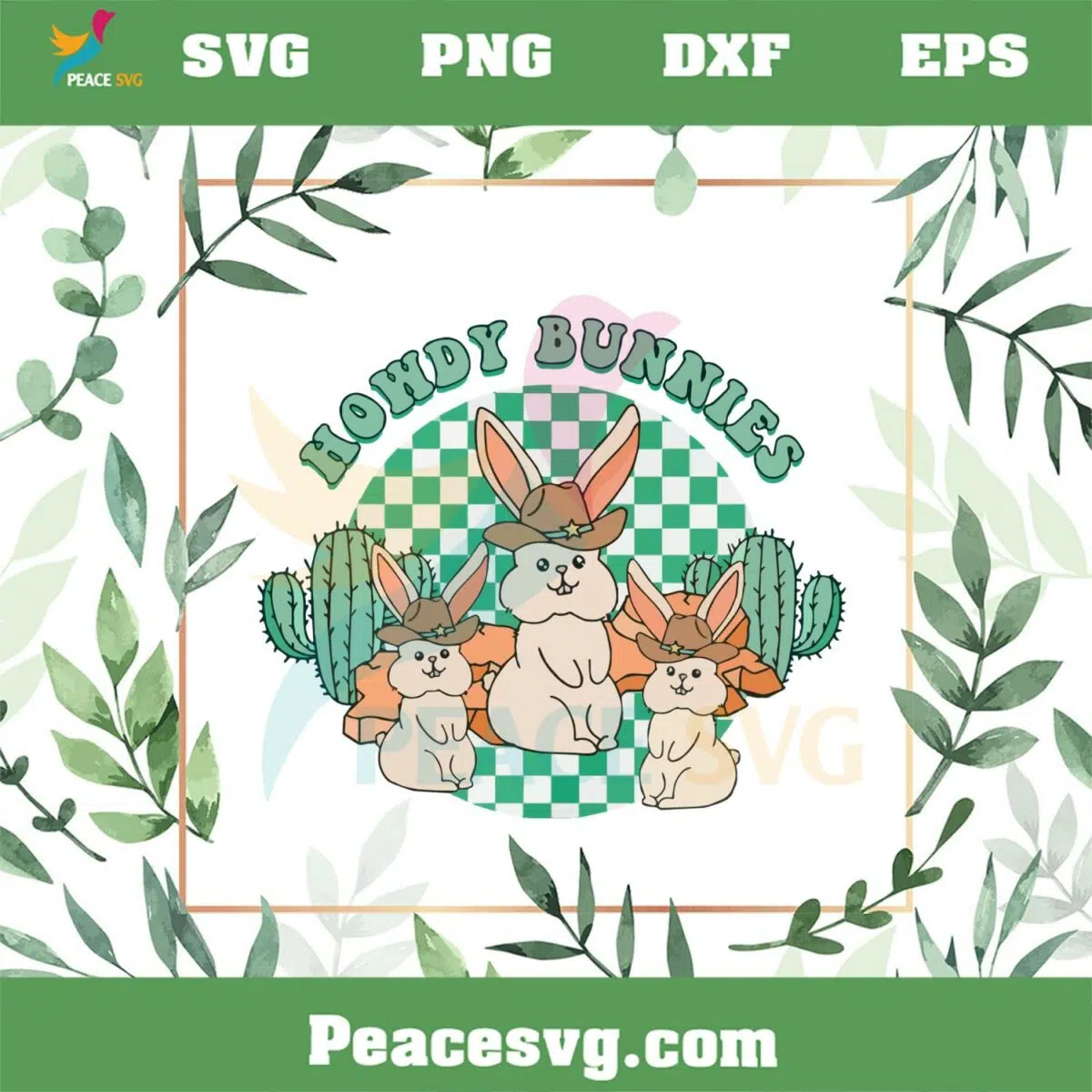 Howdy bunny Kids Retro Vibes SVG Graphic Designs Files