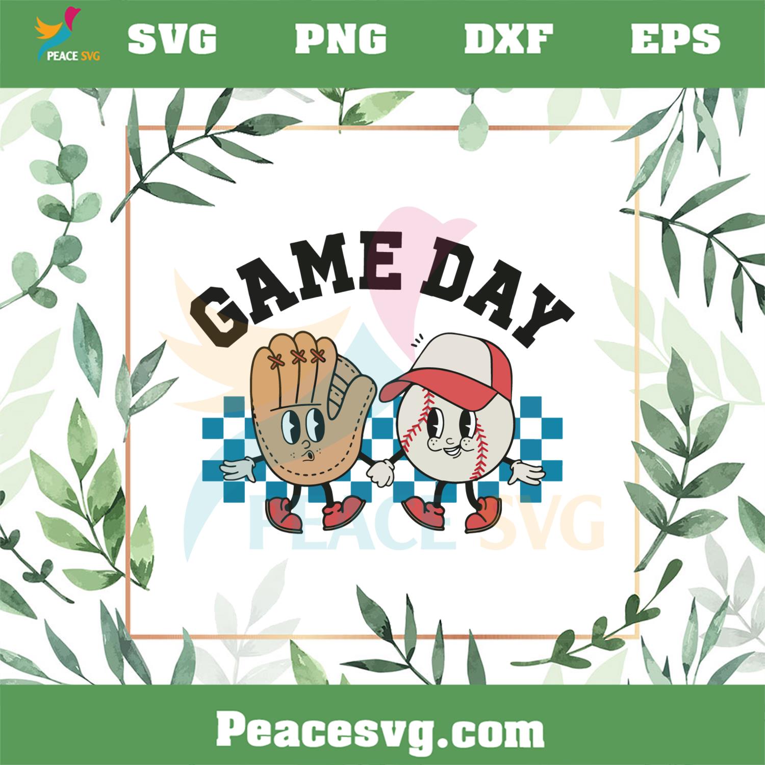 Game Day Retro Baseball Characters Best SVG Cutting Digital Files