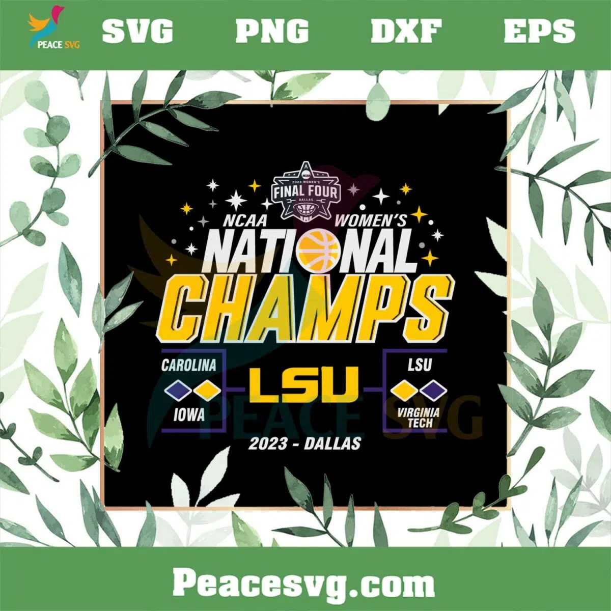 LSU Tigers Basketball 2023 NCAA Women’s Basketball National Champions SVG Cutting Files