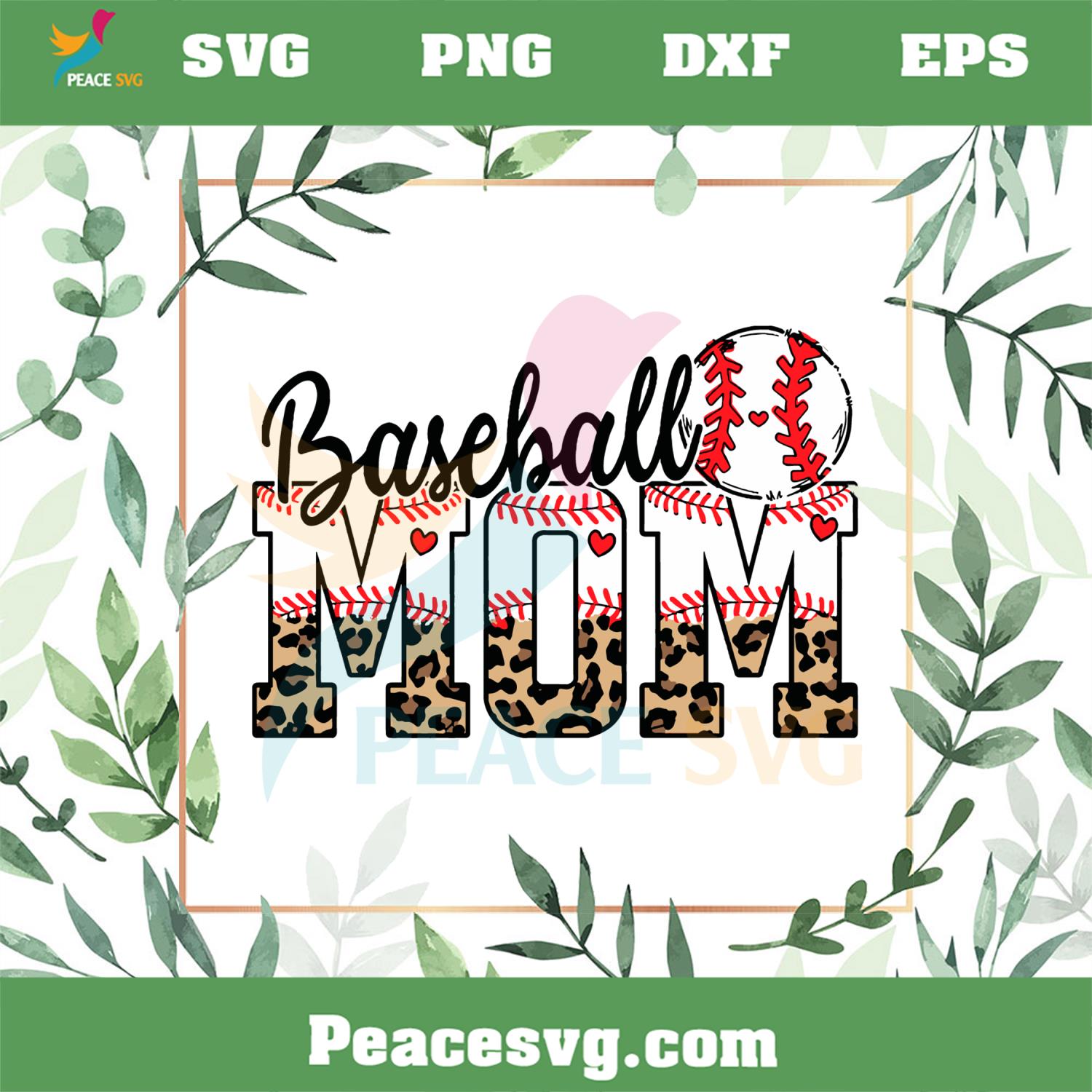 Leopard Baseball Mom Lover SVG For Cricut Sublimation Files