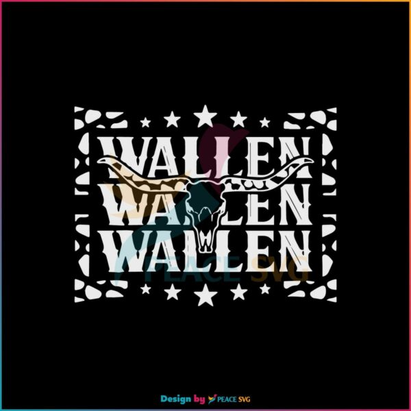 Vintage Wallen Western Bull Skull Best SVG Cutting Digital Files