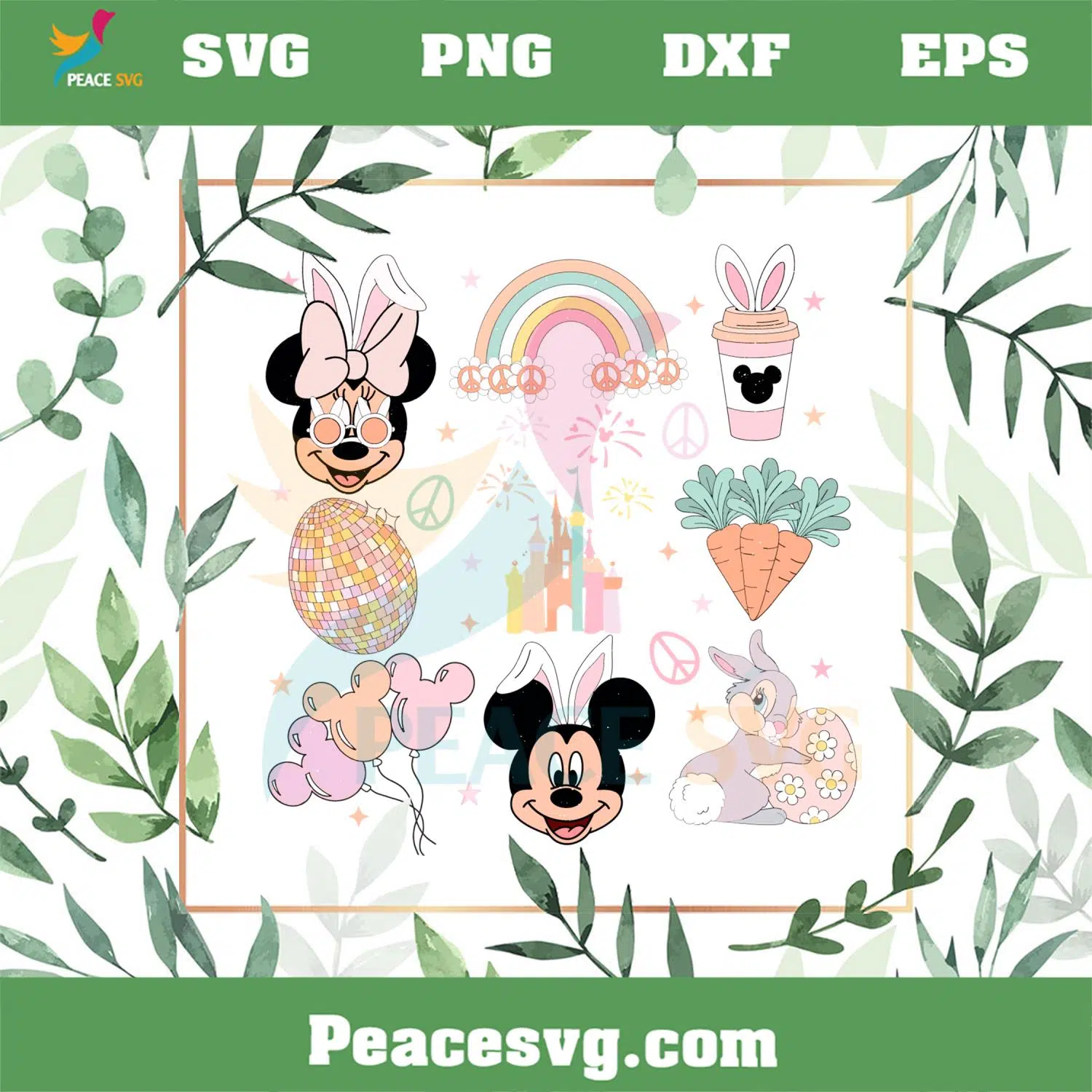 Happy Easter Disney Cartoon Bundle SVG Grovy Magical Easter Egg SVG