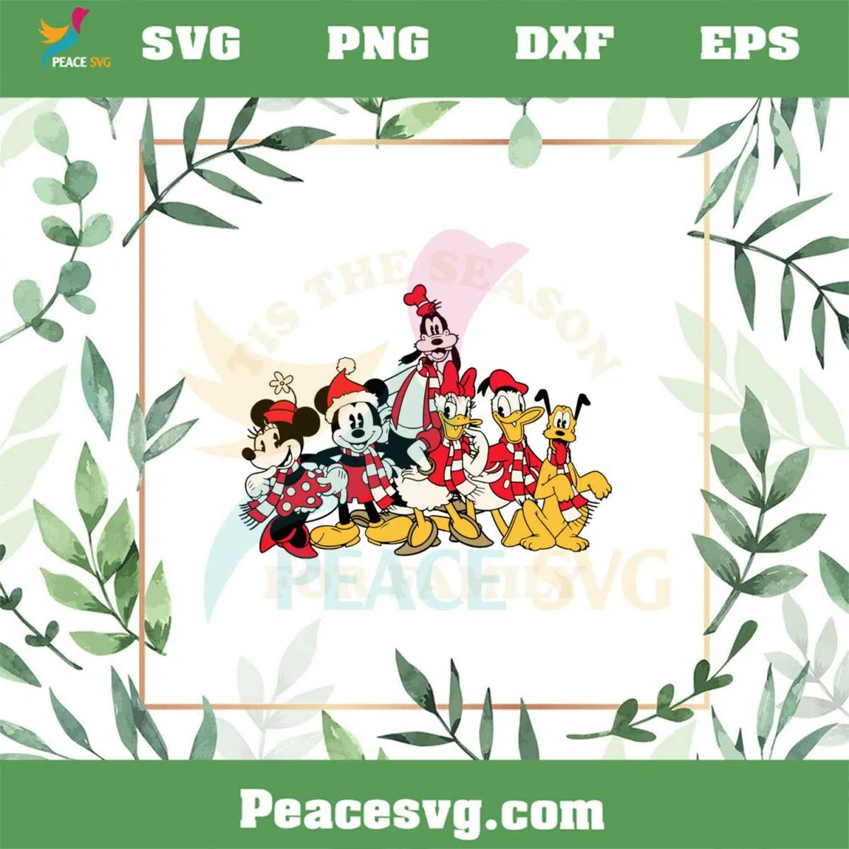 Disney’s Mickey Christmas Season For Family Svg Cutting Files