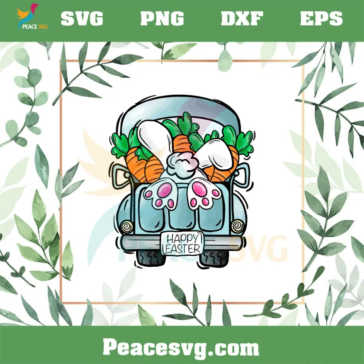 Funny Easter Bunny Truck SVG Files for Cricut Sublimation Files