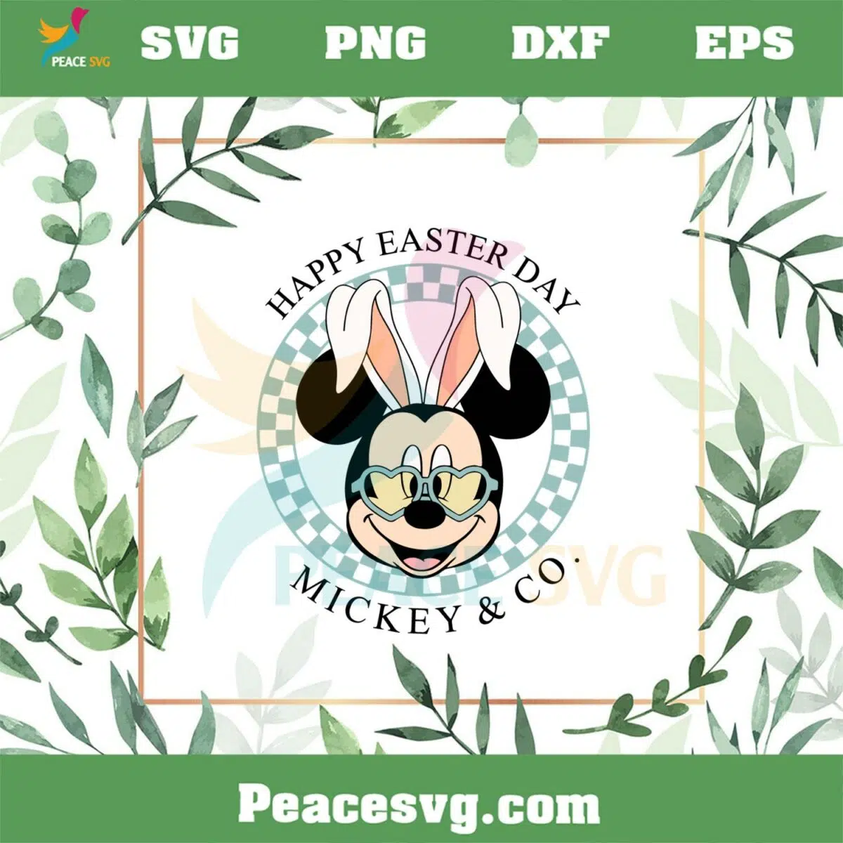 Easter Bunny Ear Mickey Mouse Happy Easter Day Mickey And Co Svg