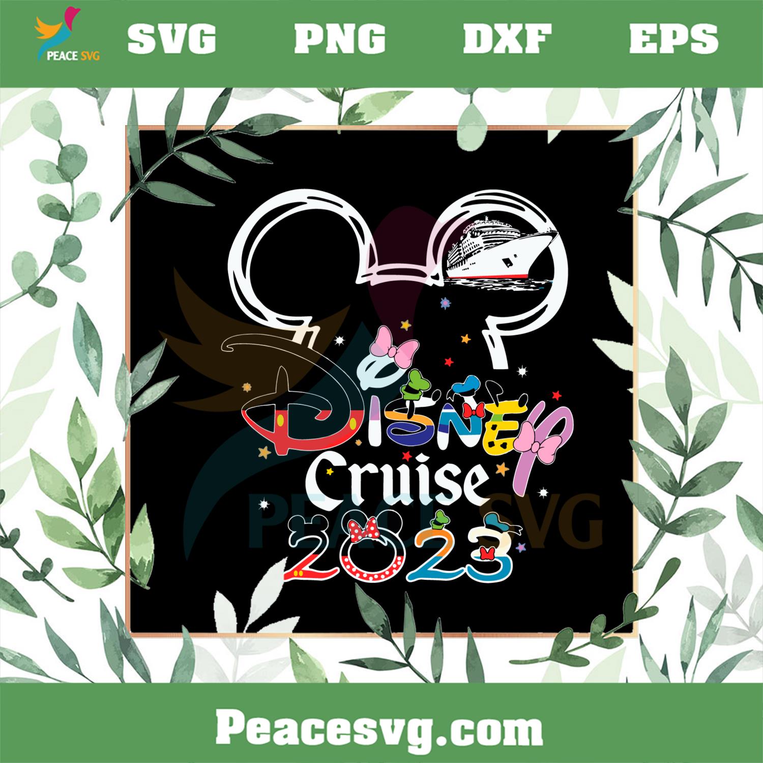 Disney Cruise 2023 Mickey And Minnie Ear Cruise Vacation SVG Cutting Files