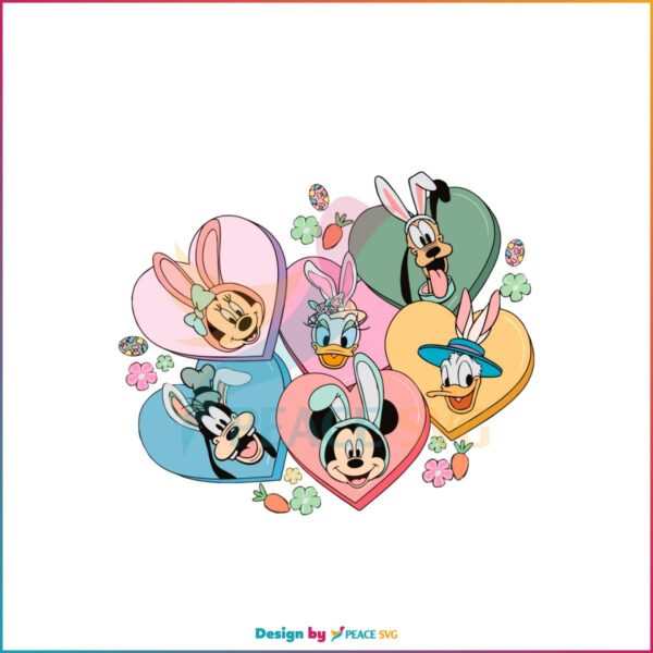Mickey And Friends Happy Easter Heart Svg Graphic Designs Files