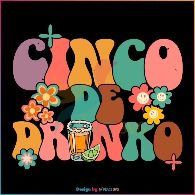 Retro Groovy Mexican Festival Cinco De Mayo SVG Cutting Files