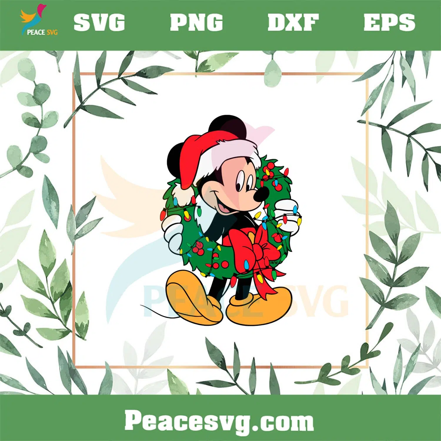Disney Mickey Mouse Christmas Lights Svg Cutting Files
