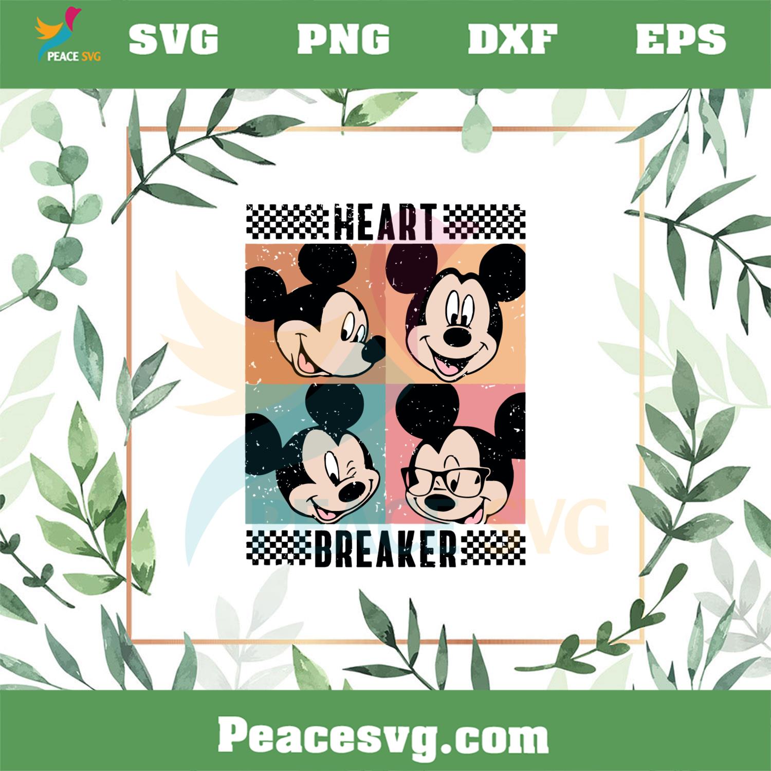 Heart Breaker Mickey Disney Valentine Svg Graphic Designs Files