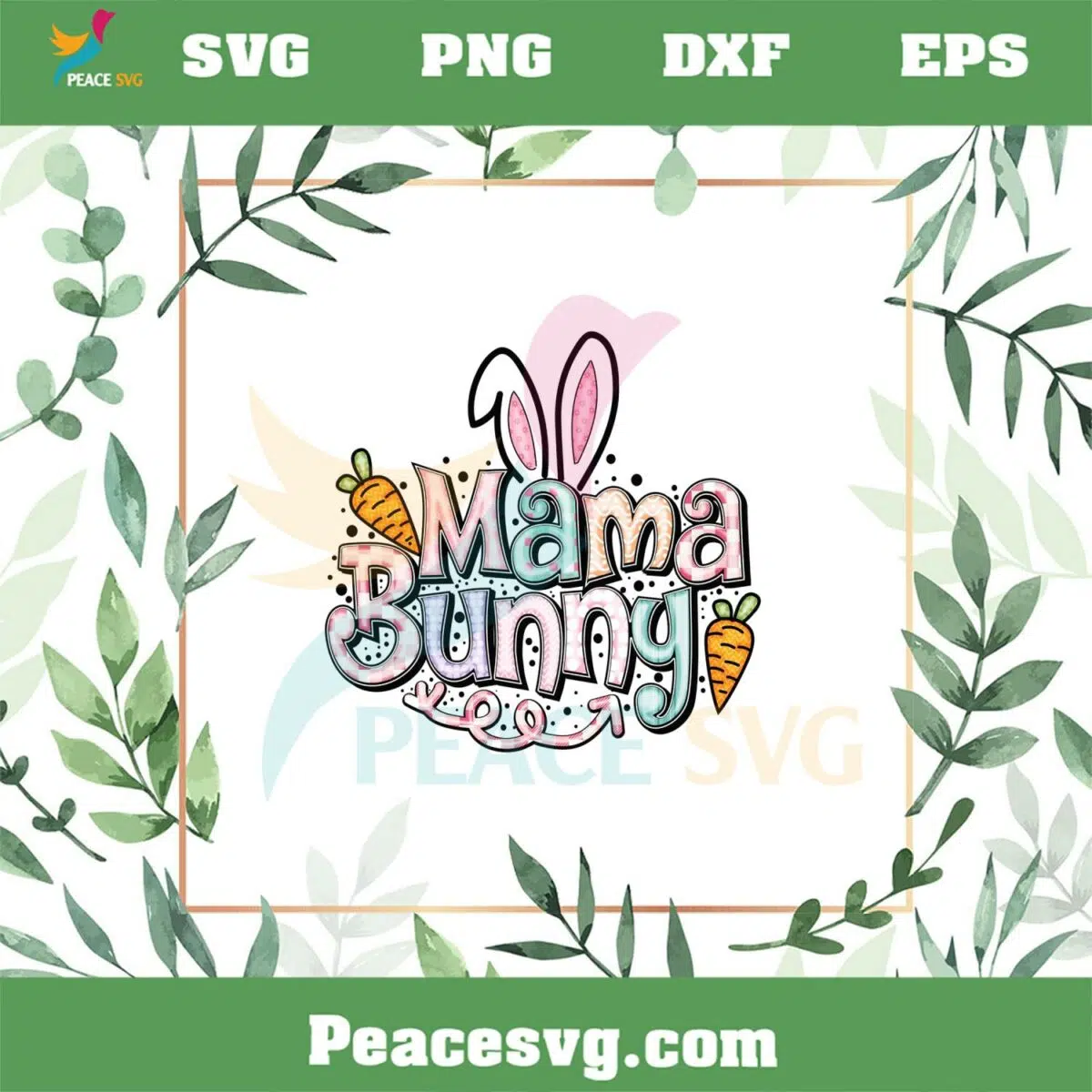 Mama Bunny Cute Colorful Mama Bunny PNG Sublimation Designs