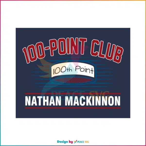 Nathan Mackinnon 100point Club Svg Graphic Designs Files