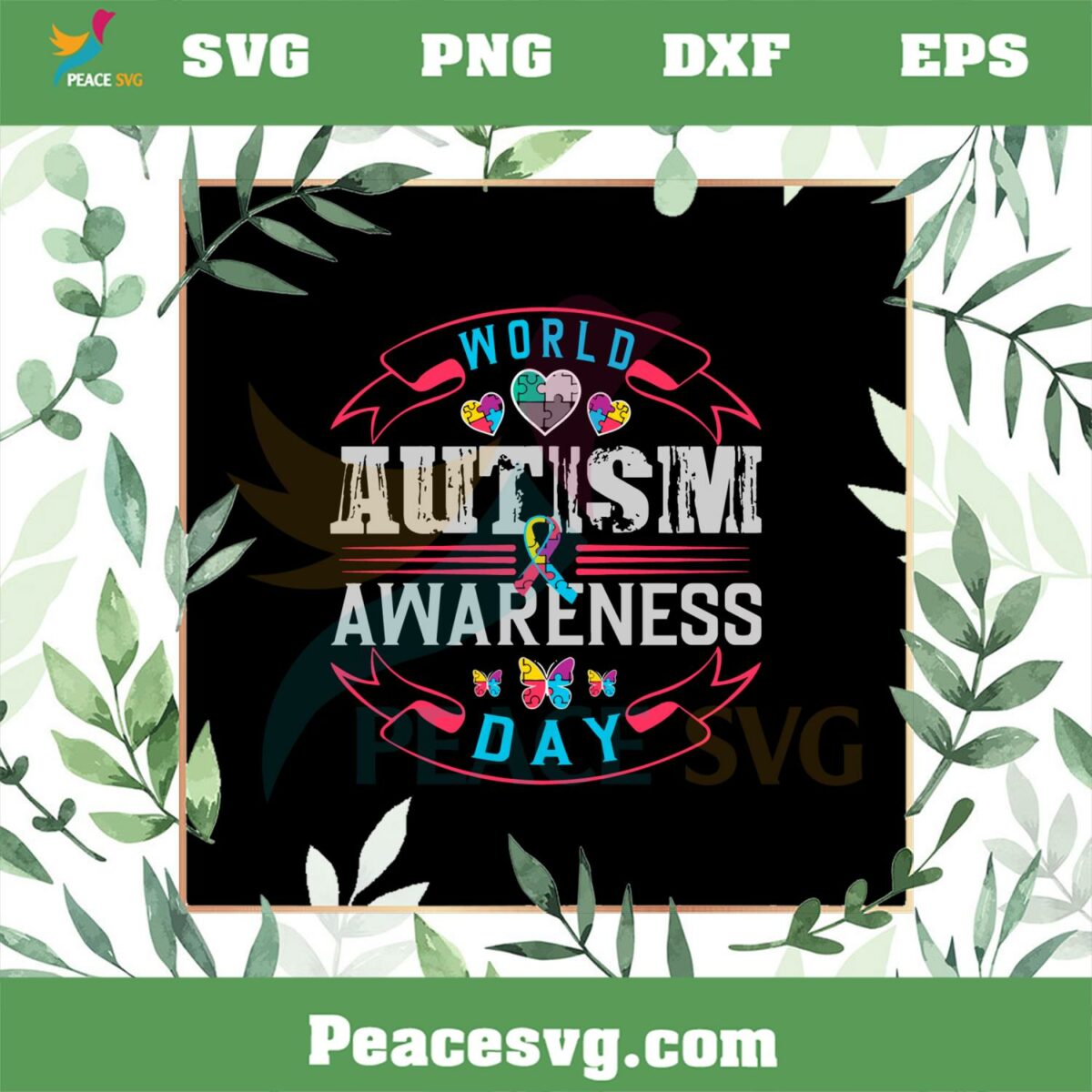 World Autism Awareness Day SVG Autism Awareness Ribon SVG