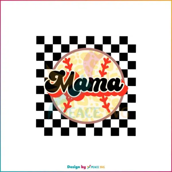 Leopard Baseball Mama Retro Mama Love Svg Cutting Files