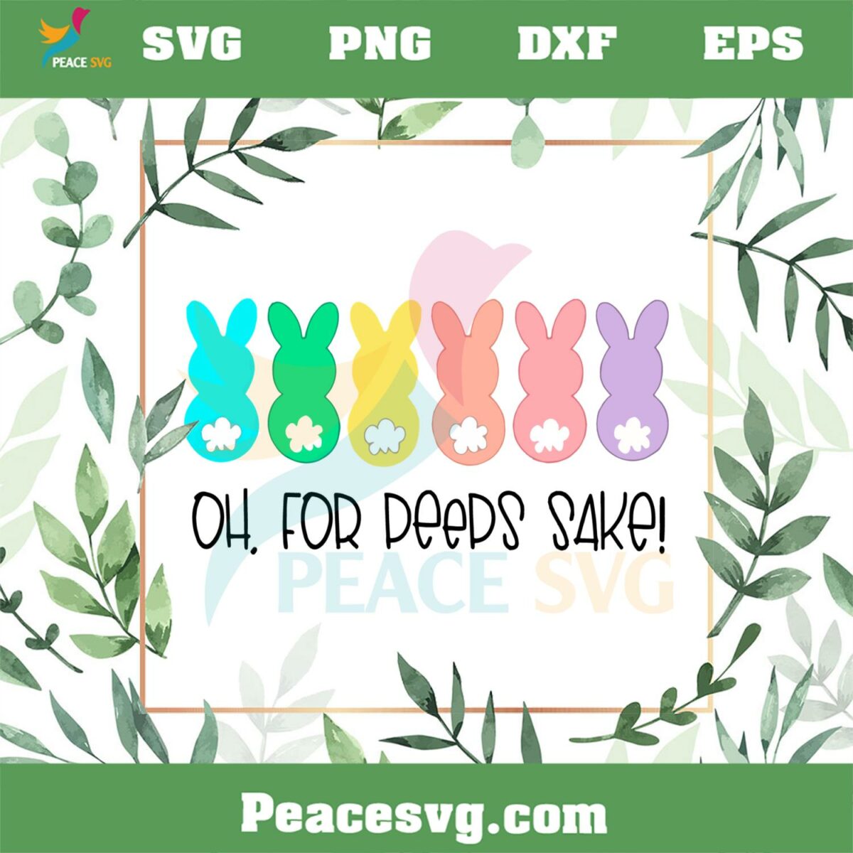 Oh For Peeps Sake Cute Easter Bunny SVG Graphic Designs Files