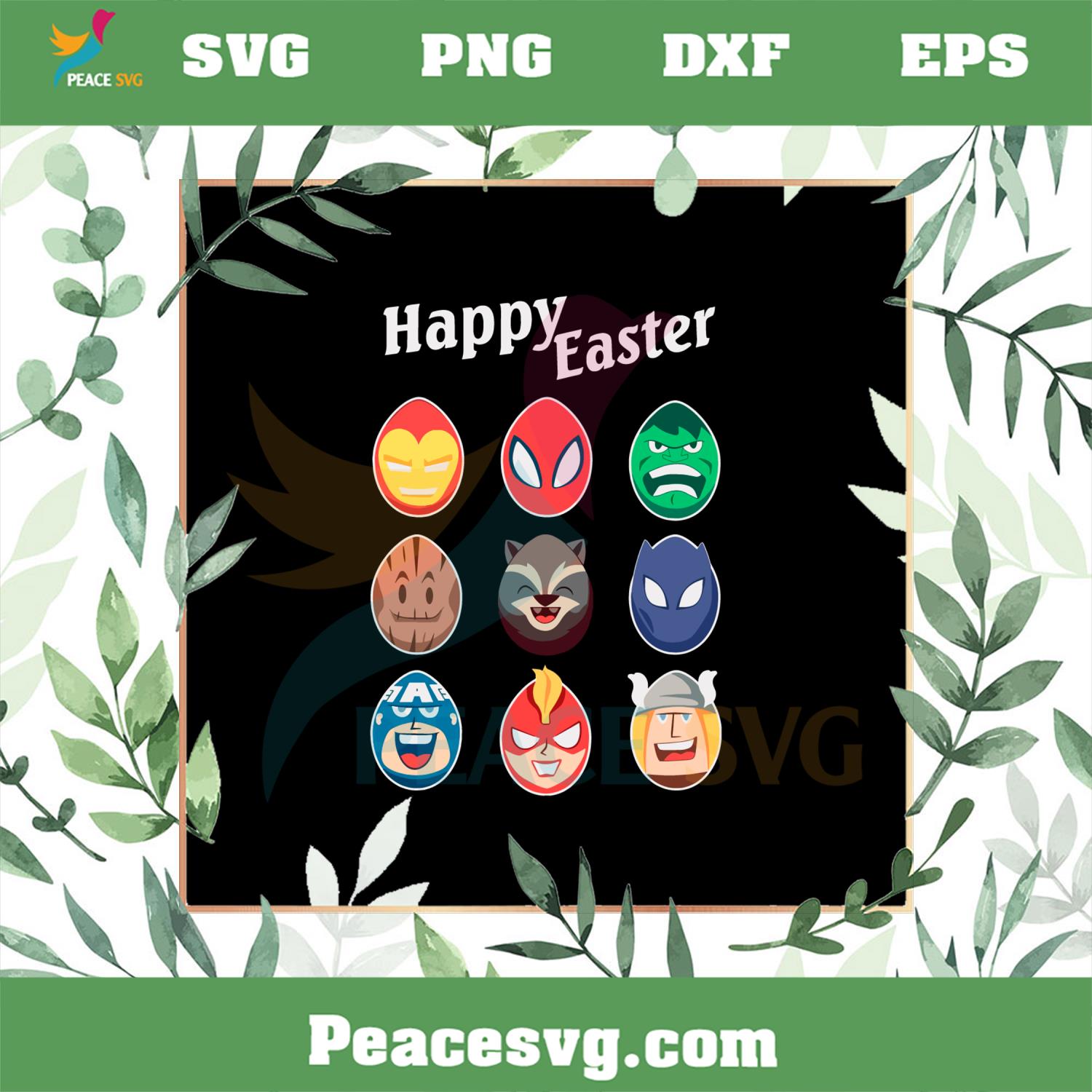 Happy Easter Marvel Avengers Characters SVG Funny Easter Egg SVG